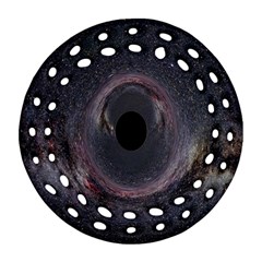Black Hole Blue Space Galaxy Star Ornament (Round Filigree)