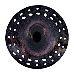 Black Hole Blue Space Galaxy Star Round Filigree Ornament (Two Sides)