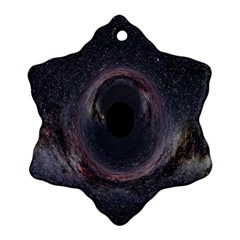 Black Hole Blue Space Galaxy Star Snowflake Ornament (Two Sides)