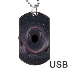 Black Hole Blue Space Galaxy Star Dog Tag USB Flash (One Side)