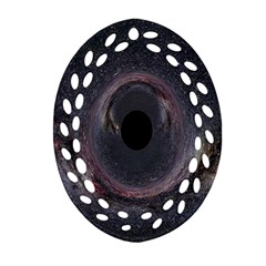 Black Hole Blue Space Galaxy Star Oval Filigree Ornament (Two Sides)