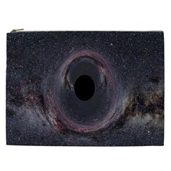 Black Hole Blue Space Galaxy Star Cosmetic Bag (XXL) 