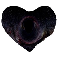 Black Hole Blue Space Galaxy Star Large 19  Premium Heart Shape Cushions