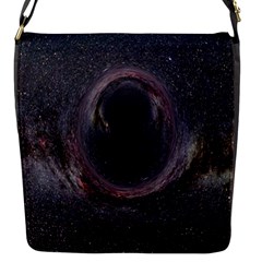 Black Hole Blue Space Galaxy Star Flap Messenger Bag (S)