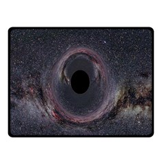 Black Hole Blue Space Galaxy Star Double Sided Fleece Blanket (small)  by Mariart