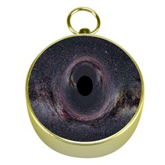 Black Hole Blue Space Galaxy Star Gold Compasses by Mariart