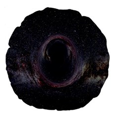 Black Hole Blue Space Galaxy Star Large 18  Premium Flano Round Cushions