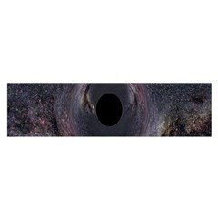 Black Hole Blue Space Galaxy Star Satin Scarf (Oblong)