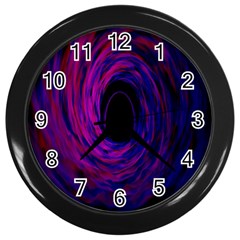 Black Hole Rainbow Blue Purple Wall Clocks (black)