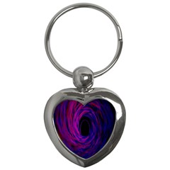 Black Hole Rainbow Blue Purple Key Chains (heart)  by Mariart