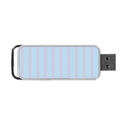 Bleu Pink Line Vertical Portable Usb Flash (one Side)