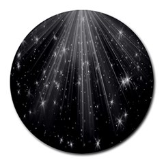 Black Rays Light Stars Space Round Mousepads by Mariart