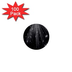 Black Rays Light Stars Space 1  Mini Buttons (100 Pack) 