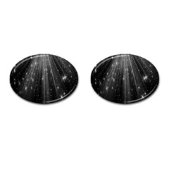 Black Rays Light Stars Space Cufflinks (oval)