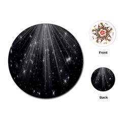 Black Rays Light Stars Space Playing Cards (round) 