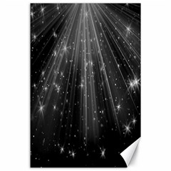 Black Rays Light Stars Space Canvas 24  X 36 