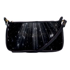 Black Rays Light Stars Space Shoulder Clutch Bags by Mariart