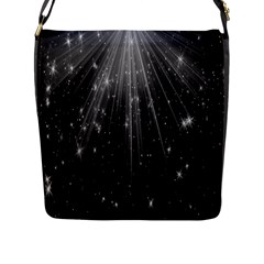 Black Rays Light Stars Space Flap Messenger Bag (l)  by Mariart