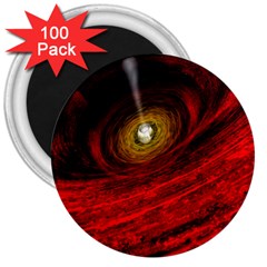 Black Red Space Hole 3  Magnets (100 Pack) by Mariart