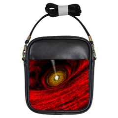 Black Red Space Hole Girls Sling Bags by Mariart