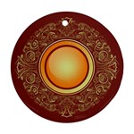 Badge Gilding Sun Red Oriental Ornament (Round) Front