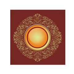 Badge Gilding Sun Red Oriental Small Satin Scarf (square)