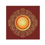 Badge Gilding Sun Red Oriental Small Satin Scarf (Square) Front