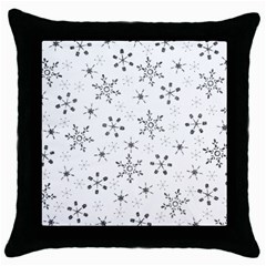 Black Holiday Snowflakes Throw Pillow Case (black)