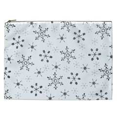 Black Holiday Snowflakes Cosmetic Bag (xxl)  by Mariart