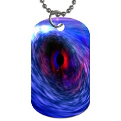 Blue Red Eye Space Hole Galaxy Dog Tag (two Sides)
