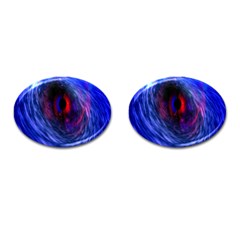 Blue Red Eye Space Hole Galaxy Cufflinks (oval)
