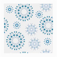 Blue Winter Snowflakes Star Triangle Medium Glasses Cloth (2-side) by Mariart
