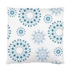 Blue Winter Snowflakes Star Triangle Standard Cushion Case (two Sides) by Mariart