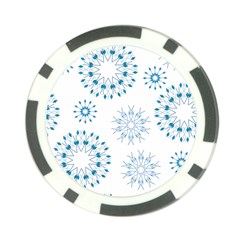 Blue Winter Snowflakes Star Triangle Poker Chip Card Guard (10 Pack)