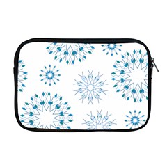 Blue Winter Snowflakes Star Triangle Apple Macbook Pro 17  Zipper Case