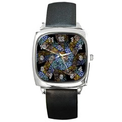 Multi Color Tile Twirl Octagon Square Metal Watch by Nexatart