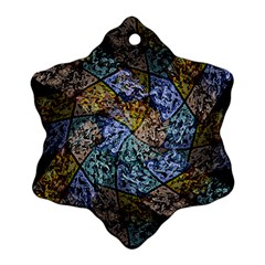 Multi Color Tile Twirl Octagon Ornament (snowflake) by Nexatart