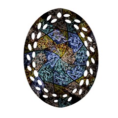 Multi Color Tile Twirl Octagon Oval Filigree Ornament (two Sides) by Nexatart