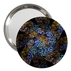 Multi Color Tile Twirl Octagon 3  Handbag Mirrors