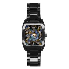 Multi Color Tile Twirl Octagon Stainless Steel Barrel Watch by Nexatart