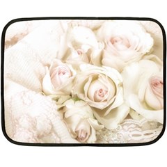 Pastel Roses Antique Vintage Fleece Blanket (mini) by Nexatart