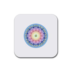 Mandala Universe Energy Om Rubber Coaster (square)  by Nexatart