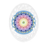 Mandala Universe Energy Om Oval Filigree Ornament (Two Sides) Front