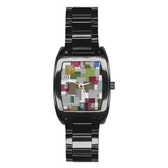 Decor Painting Design Texture Stainless Steel Barrel Watch