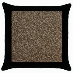 Leather Texture Brown Background Throw Pillow Case (Black)