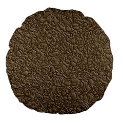 Leather Texture Brown Background Large 18  Premium Round Cushions