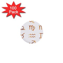 Signs Of The Zodiac Zodiac Aries 1  Mini Buttons (100 Pack)  by Nexatart