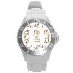 Signs Of The Zodiac Zodiac Aries Round Plastic Sport Watch (L) Front