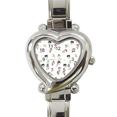 Snowman Pattern Heart Italian Charm Watch