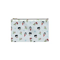 Snowman Pattern Cosmetic Bag (small)  by Valentinaart